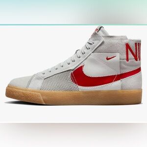Nike Red and White Sneakers High-Top Design